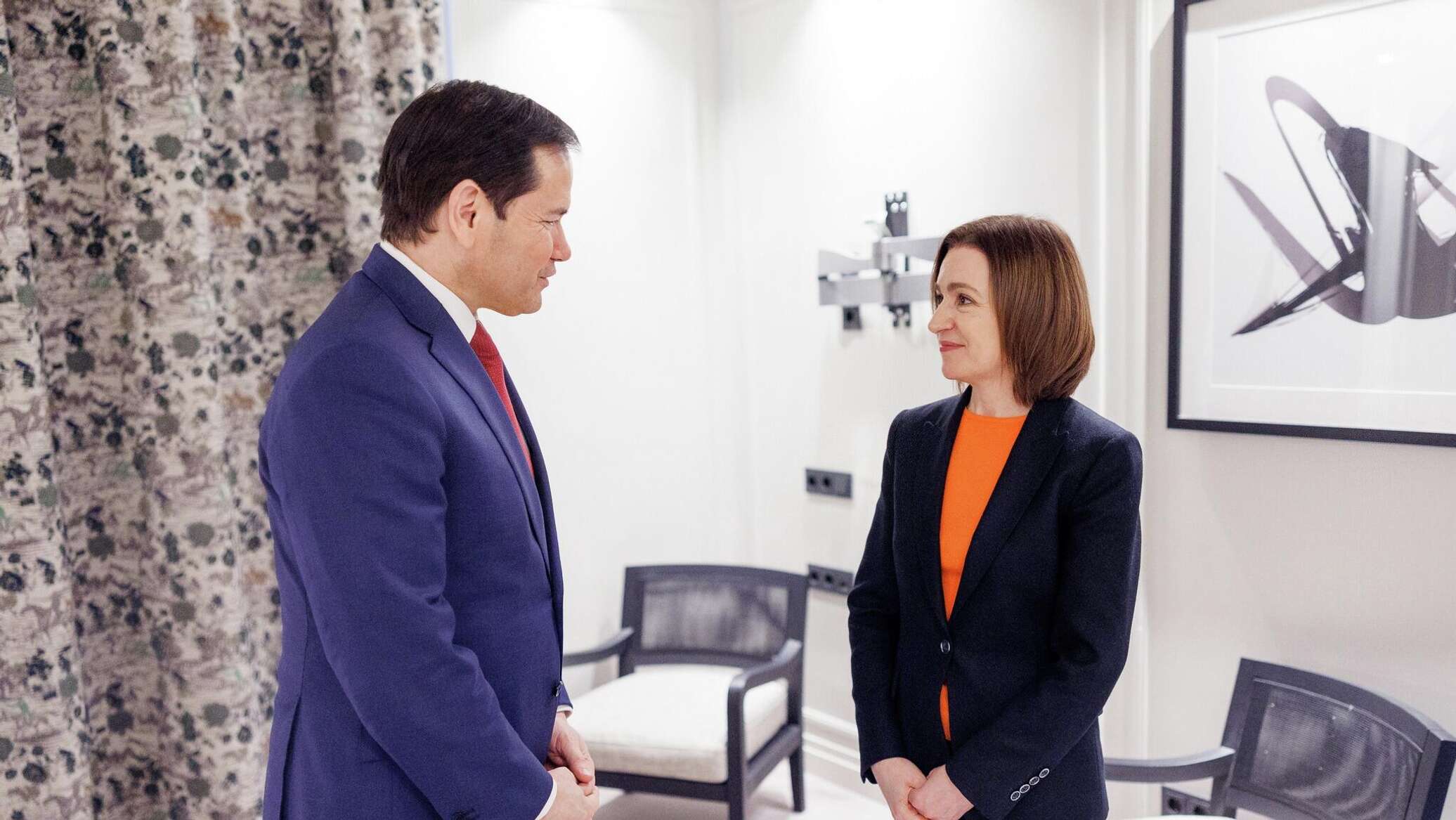 Санду рассказала, о чем удалось побеседовать во время краткой встречи с Рубио 